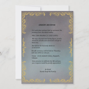 Shok Sandesh Hindu Shraddh  Invitation