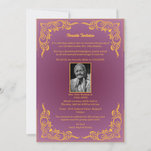 Shok Sandesh Hindu Shraddh Invitation