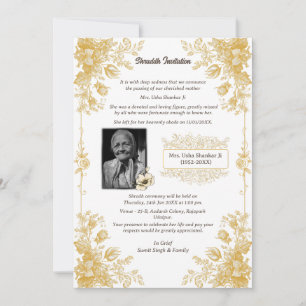 Shok Sandesh Hindu Shraddh  Invitation