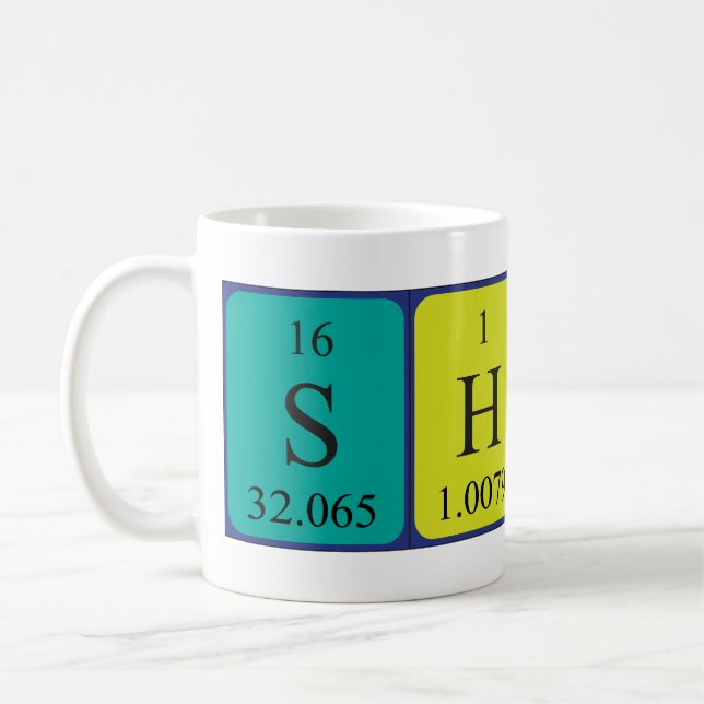 Shola periodic table name mug (Left)
