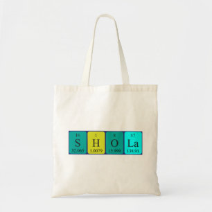 Shola periodic table name tote bag
