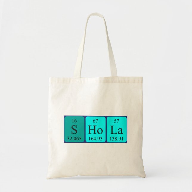 Shola periodic table name tote bag (Front)