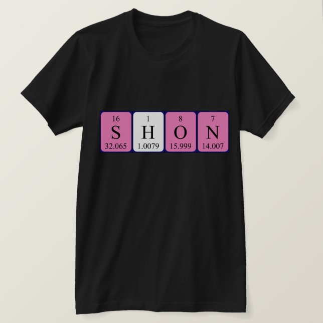 Shon periodic table name shirt (Design Front)