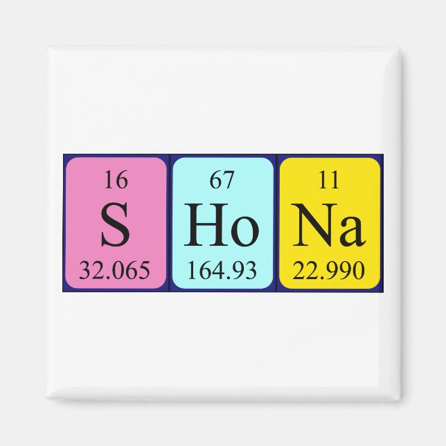 Shona periodic table name magnet (Front)