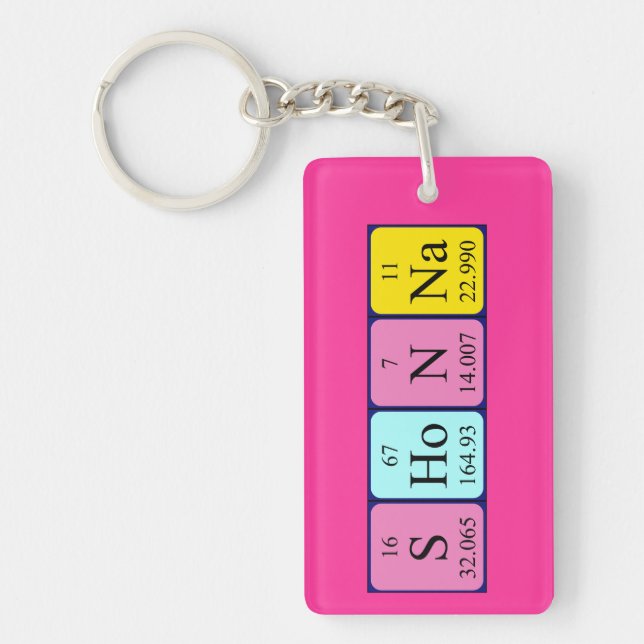 Shonna periodic table name keyring (Front)