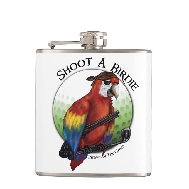 Shoot A Birdie Golf Ball Flask (Front)