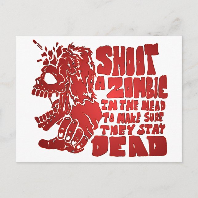 Shoot a Zombie in the Head Postcard (Front)