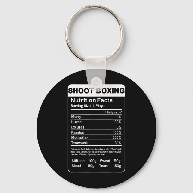 Shoot Boxing Nutrition Facts  Key Ring (Front)