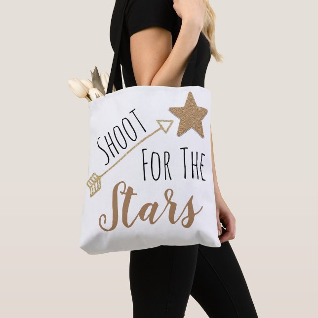 Shoot For Stars Book Lovers Tote Bag (Close Up)