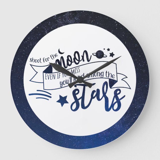 Shoot for the Moon Large Clock (Front)