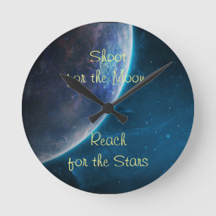Shoot for the Moon Round Clock