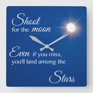 Shoot for the Moon Square Wall Clock