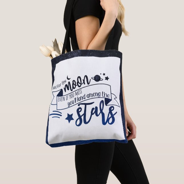 Shoot for the Moon Tote Bag (Close Up)