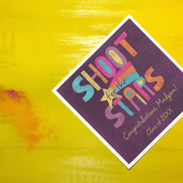 Shoot for the Stars Graduation Party Napkin (Creator Uploaded)