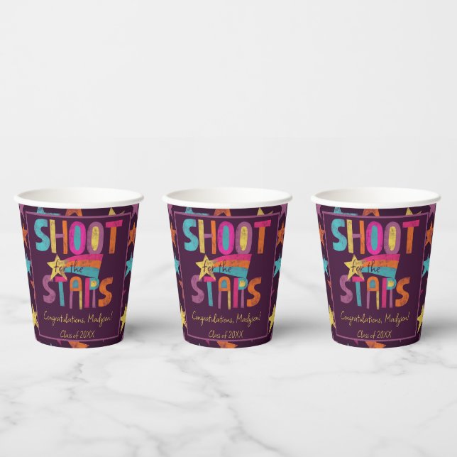 Shoot for the Stars Graduation Party Paper Cups (Multi)
