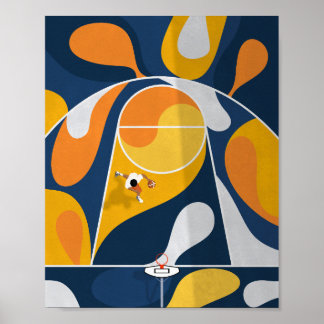 Shoot Hoops | Basketball Court From Above Poster