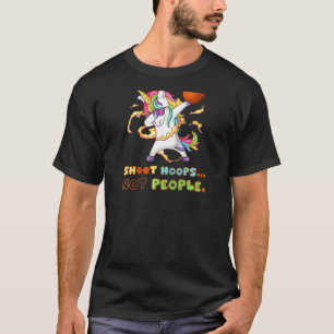 Shoot Hoops Not People  Unicorn Basketball Cute Gi T-Shirt