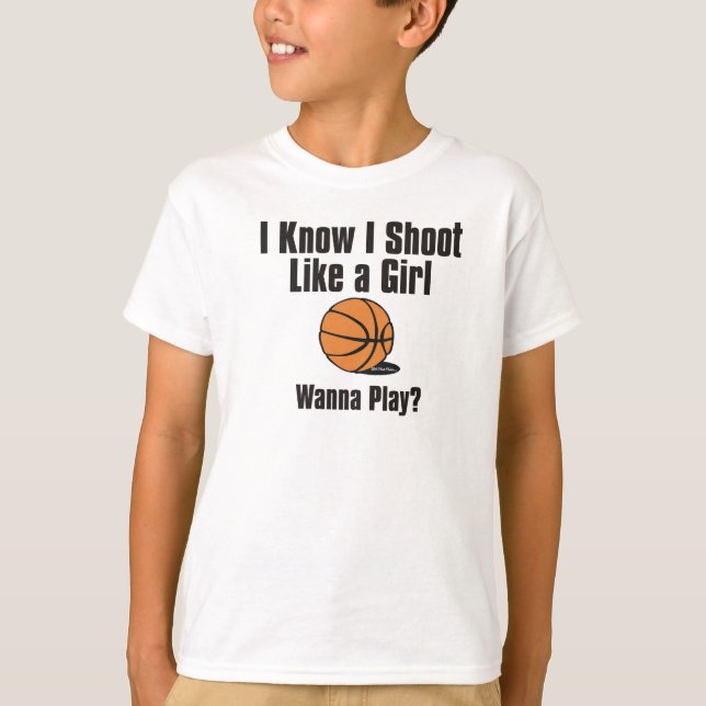 Shoot Like a Girl - Basketball T-Shirt (Front)
