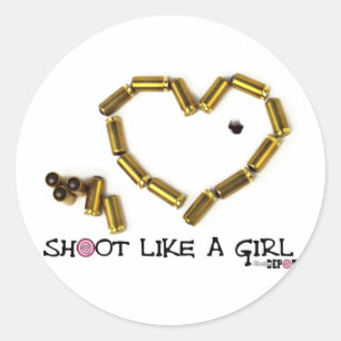 Shoot Like A Girl Classic Round Sticker