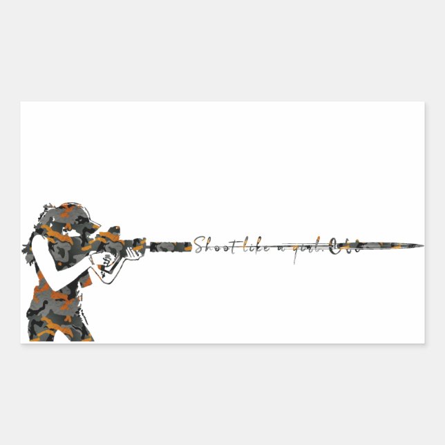 Shoot Like A Girl   Rectangular Sticker (Front)