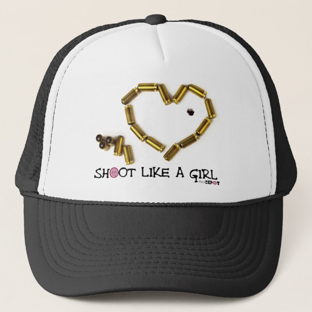 Shoot Like A Girl Trucker Hat (Front)