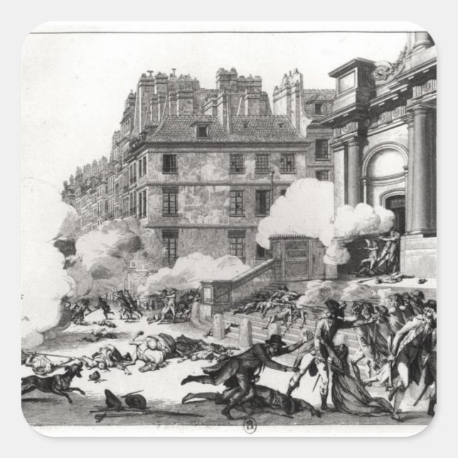 Shoot-out before St. Roch church in Paris Square Sticker (Front)