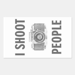 shoot people funny text photo camera photographer rectangular sticker