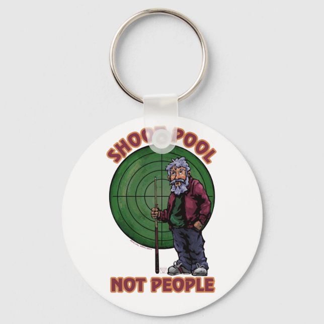Shoot pool Not People Key Ring (Front)