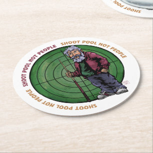 Shoot pool Not People Round Paper Coaster