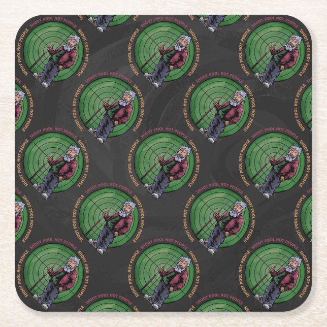 Shoot pool Not People Square Paper Coaster (Front)
