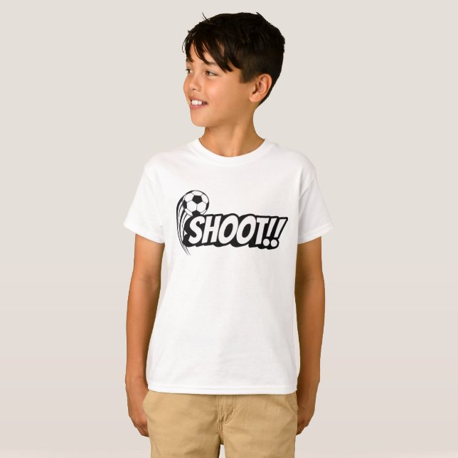 Shoot!! Soccer Ball Action T-Shirt (Front Full)