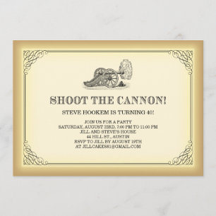 Shoot the Cannon Party Invitations