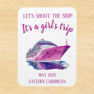 Shoot the Ship Cruise Group Girl's Pink Magnet