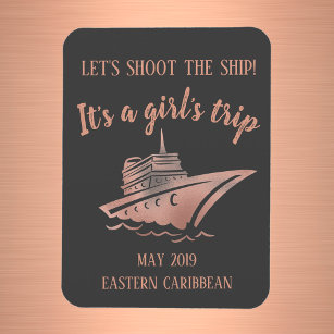 Shoot the Ship Cruise Group Girl's Rose Gold Magnet