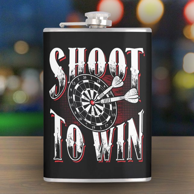Shoot To Win Vinyl Wrapped Flask 8 oz.  (Creator Uploaded)