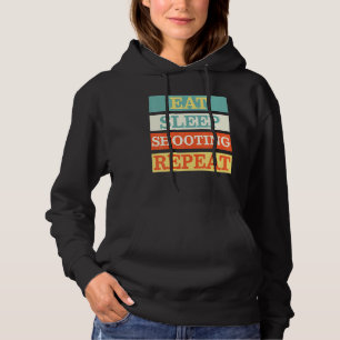 Shooter Eat Sleep Shooting Repeat Retro Hoodie