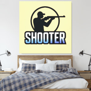 Shooter – Marksman Silhouette Premium Design Canvas Print