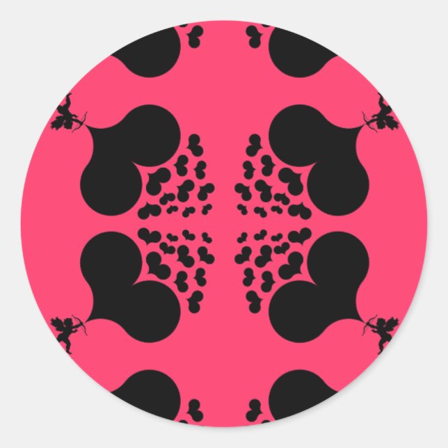 Shooting Hearts Classic Round Sticker (Front)