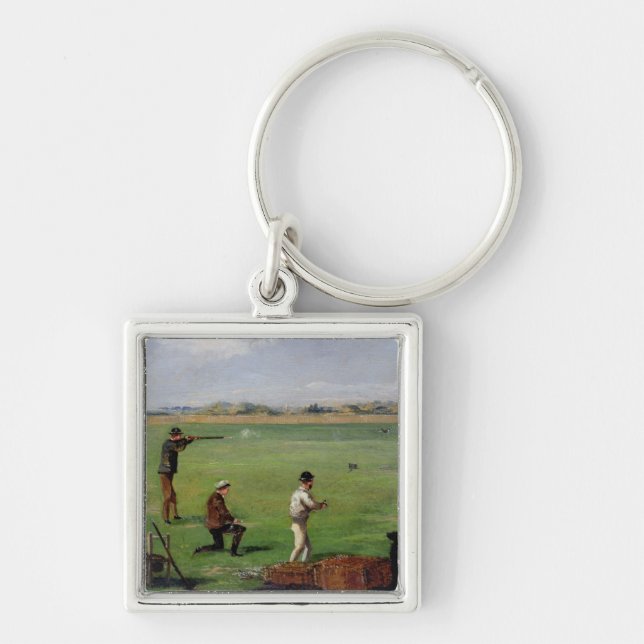 Shooting (oil on paper) key ring (Front)