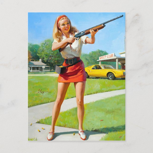 Shooting Pin Up Postcard (Front)