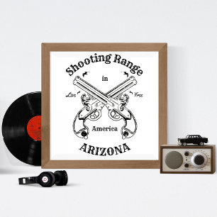 Shooting Range Arizona America Vintage Gun Logo Poster