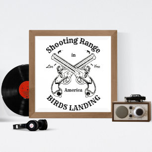Shooting Range Birds Landing Gun California Poster