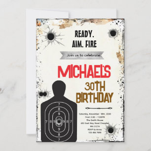 Shooting Range birthday party Invitation