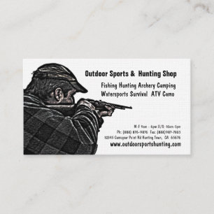 Shooting Sportsman Hunting Outdoor Supplies Shop Business Card