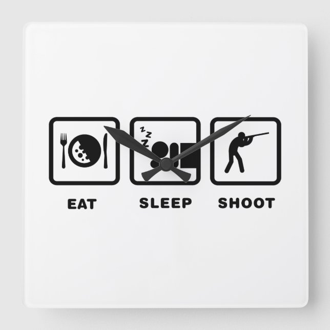 Shooting Square Wall Clock (Front)