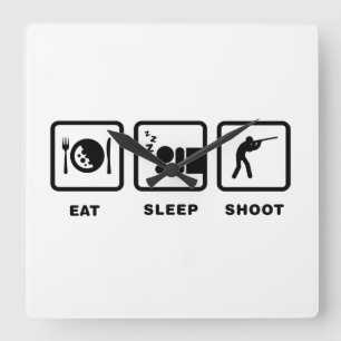 Shooting Square Wall Clock