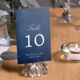 Shooting Star Blue Watercolor   Table Number