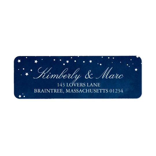 Shooting Star Blue Watercolor Wedding | Return Return Address Label