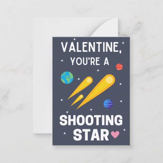 Shooting Star Classroom Valentine's Day Card (Front)