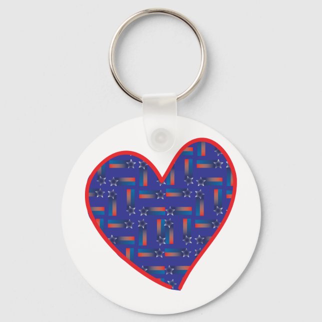 Shooting Star Heart Key Ring (Front)